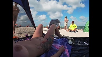Preview 3 of New Video Hd Xxx 2018 C Indae - Exhibitionist Wife 511 - Mrs Kiss gives us her NUDE BEACH POV view of a VOYEUR JERKING OFF in front of her and several other men watching!