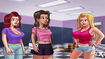 Preview 2 of Lesbian Shemal Big Dick - SummertimeSaga - They&#039_re Looking For Homework Checks,  Tits Play E1 # 11
