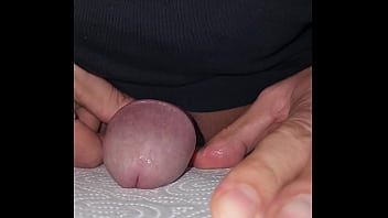 Preview 1 of Mom And Young Son Fun - close up cum in front of computer while wife is fucking with bull in next room