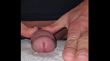Preview 4 of Mom And Young Son Fun - close up cum in front of computer while wife is fucking with bull in next room