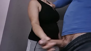 Preview 3 of Sex Gam - RISKY !!! A man flashes a dick to an unfamiliar beautiful neghtbour girl. She see big dick and want to make handjob for him