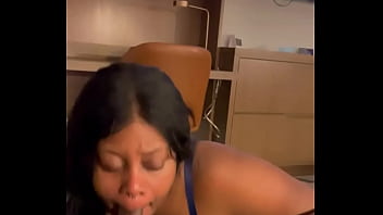Preview 4 of Sexy Sat Tv Lesbian - Sucked my dick while on FaceTime with her boyfriend