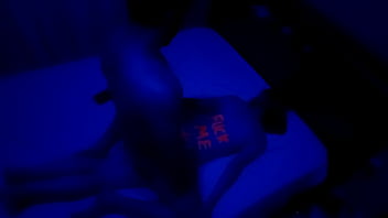 Preview 4 of Mallu Cute Webcam - Fuck in the night with skinny girl fluo light