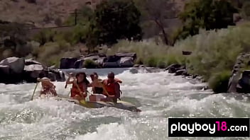 Preview 2 of Xxxxx1111 - Big boobed badass Nicole Hollister and her GFs flashing tits during rafting