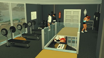 Preview 1 of Wife Blindfolded Prank - Sims 4. GYM &laquo_Flex nutt&raquo_. Part 4 - Warm-up before the fight