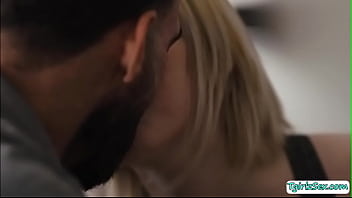 Preview 2 of Wet Massag - Blonde ts cutie sucks stepdods bigcock