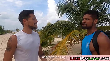 Preview 1 of Middle Hair - Amateur bearded latin hunks get naughty at the beach