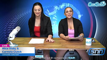 Preview 1 of Old Lady Fuck Very Hard - Camsoda - Lesbian MILF And Teen Ride Sybian Masturbate On Air While Reading The News