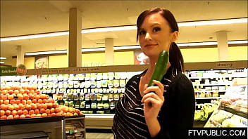 Preview 2 of Carmella Bing Oiled - skinny amateur @ whoole foods