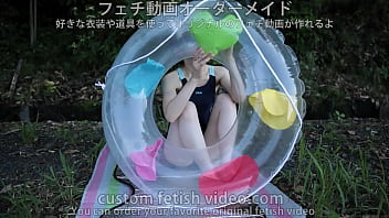 Preview 2 of Fuck For Lot A Monny - A woman putting air into a float.