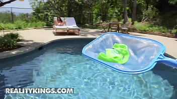Preview 1 of Fake Tayi - (Harley Haze) Shows Off Her Pierced Tits While Tanning Rides (Air Thugger&#039_s) Dick Gets Her Bubble Butt Roughed Up - Reality Kings