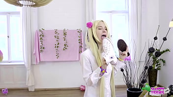 Preview 3 of First Time Seal Band - SWEETY PLUM TRAILER#1 Cosplay Blonde Licks Shoes and gets BUTTHOLE RAVAGED