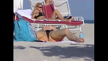 Preview 3 of Overprotective Mom - Exhibitionist Wife 56 - Lana flashing her MEATY PUSSY and BIG TITS on a PUBLIC beach!  There is always a Voyeur around!