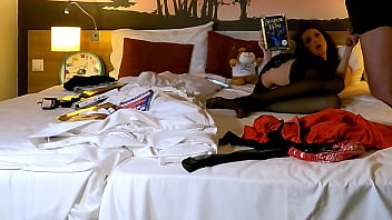 Preview 4 of Xtxx Xnxx - Hot Tight Pussy Erasmus Student skinny brunette gives a great handjob in ignored positions to tease and take all precum while preparing to drain the big balls in Stockings and Sexy Lingerie