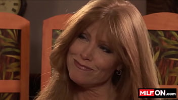 Preview 2 of Shopkeeper Gives Wank Real Woman - Mature and horny busty slut seduces black friend with her tits - Darla Crane,  Sean Michaels