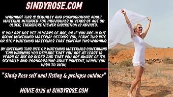 Preview 1 of Vedos Opn Com - Sindy Rose self anal fisting &amp_ prolapse outdoor