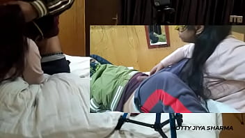 Preview 2 of Milf Incest With Son - Boy fuck his sexy college girlfriend at girls hostel room on christmas day.