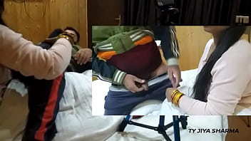 Preview 3 of Milf Incest With Son - Boy fuck his sexy college girlfriend at girls hostel room on christmas day.