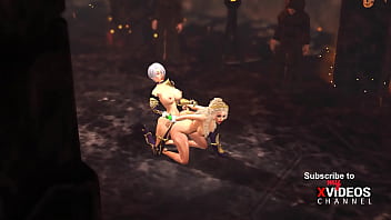 Preview 3 of Kucuk Japon Kizlar - Super hot dickgirl plays with a sexy princess in the medieval castle