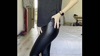 Preview 1 of Ariana Fox Anal - Solo Masturbation Girl In Latex Pants On Cam
