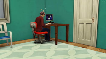 Preview 1 of Aircraft Carrier - Asian stepmom catches her stepson again masturbating in his room watching a porn movie in front of the computer and she decided to help him by having sex with him