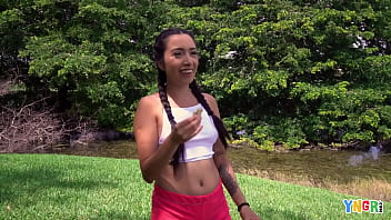 Preview 1 of Sanxxxmom - YNGR - Petite Latina Paulina Ruiz Takes On Her First BBC