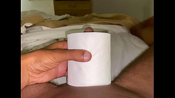 Preview 3 of Gadis Smk - Toilet Paper Roll Test on a Soft Cock
