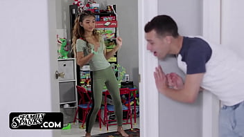 Preview 1 of Jappn Bus Sex - Tiny Asian Stepsister Doing Everything for Going Viral | Myles Long | Clara Trinity
