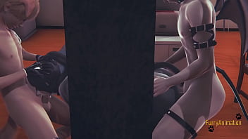 Preview 1 of Both Room Sis - Genshin Impact Furry Yaoi 3D - Zhongli Cat Threesome with POV (Uncensored) - Japanese asian manga anime game porn yiff