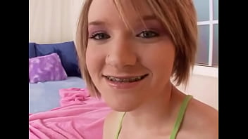 Preview 1 of Scott Frost - FAITH DANIELS First Timer Amateur Cute 19 YO Teen with Braces Huge Cock Deepthroat Face Fuck POV Blowjob and Facial