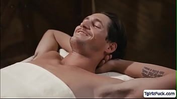 Preview 2 of Pakstan Sxe - Busty shemale massage and sucks bigcock