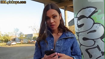 Preview 1 of Russia Stepmother - Pickedup brunette beauty in stockings POV stuffed outdoors