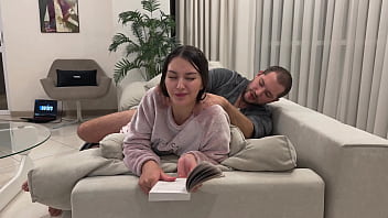 Preview 3 of Nishikawa Chihiro - Sharing Couch With Step Sister And Fuck Her Pussy But I Didn&#039_t Get My Dick Out In Time And Cum In Pussy...