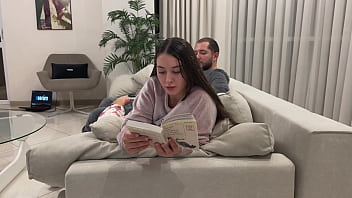 Preview 1 of Nishikawa Chihiro - Sharing Couch With Step Sister And Fuck Her Pussy But I Didn&#039_t Get My Dick Out In Time And Cum In Pussy...