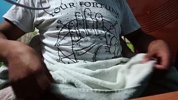 Preview 1 of Ebony Bio - Boy in towel touches himself after bath