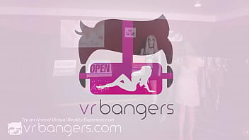 Preview 1 of Has Tan - VR BANGERS Horny Blonde Babe Sucking Cock In Chaning Room