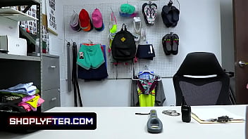 Preview 1 of Virgin Girl Gets Rape - Shoplyfter - Curly Teen Babe With Perfect Tits Satisfies The Security Guard To Avoid Troubles