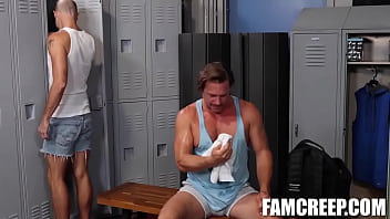 Preview 1 of Midget Hot Girls - Hans Berlin and Jake Lawrence are chilling in the locker room