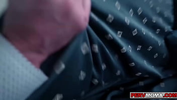 Preview 2 of Smoll Giral Father - Stepson getting a boner and his stepmom helps him out