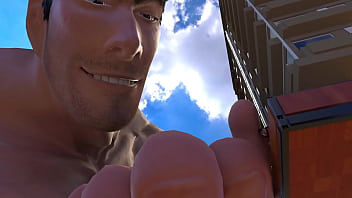 Preview 4 of Kendra Cole Porn Xxxx - Giant Man Flexing His Muscles &amp_ Shooting His Shot