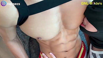Preview 2 of Meana Wolf Checking Out - Hot lean muscle man gets double nipple licked and worshipped!