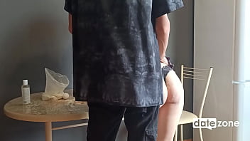 Preview 1 of Lame Nyaa - Young amateur wife fucked on table in the kitchen