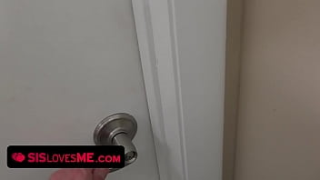 Preview 2 of Alex Mae Blacked - SisLovesMe - Sneaky Stepbrother Caught His Sexy Teen Stepsister Masturbating And Helps Her Cum