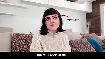 Preview 1 of Sex Batt Ass - Hot brunette MILF stepmother Jane Dove decided to teach her stepson so she fucked him in missionary position on the family couch POV