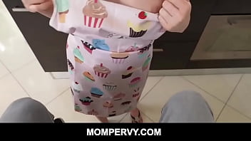 Preview 2 of Priyenkachopda - Inked big ass blonde busty milf stepmom seduces her stepson in the kitchen and fucks him POV - Christie Stevens