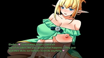 Preview 4 of Shaved Pussy Hairy Armpits - cage of the Succubi [PornPlay voiced hentai game] Ep.2 cum overflow while fucking a big boobs elf on top