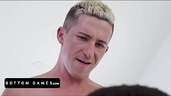 Preview 4 of Moms Xn Sons - Muscular Black Dude Losts Bet And Serves His Butthole To Young White Boy With Big Hard Cock