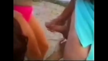 Preview 3 of Hdydje Hjf - milf teach step daughter how to suck on public beach       xbeach.live