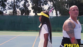 Preview 1 of 3gpjizz5yearshd - FHUTA - Ebony MILF Ana Foxxx Gets Fucked In The Ass By Tennis Instructor