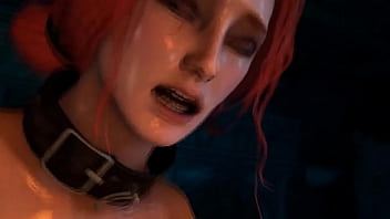 Preview 3 of Saxo Bass - Witcher Porn - Redhead Shemale Triss Merigold fucks Girl In Pussy/Anal and Cum inside - 3d Futanari